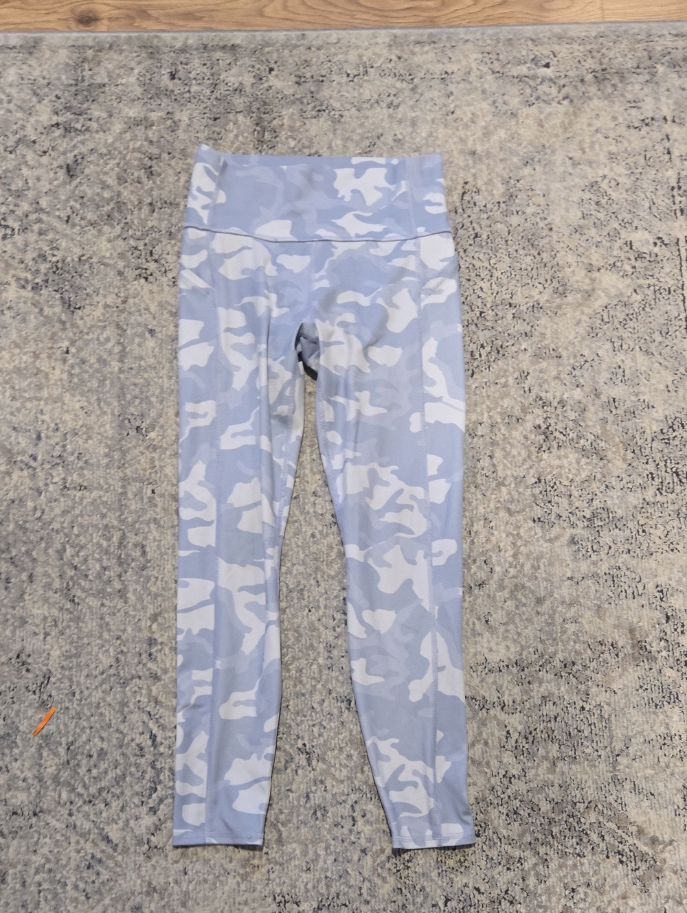 Light Blue & White Camo High-Waist Leggings